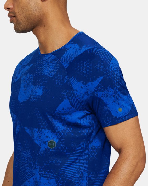 Men's UA RUSH™ Short Sleeve in Blue image number 2